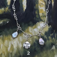 Image 5 of Silver handmade chain with mini moon and pearls