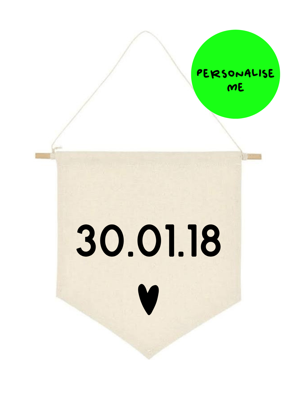 Personalised Pennant Banner 24 x 24cm