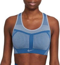 Image 1 of NIKE FE/NOM FLYKNIT WOMENS HIGH SUPPORT NON PADDED SPORTS TRAINING BRA SIZE XS BLUE WORKOUT NEW