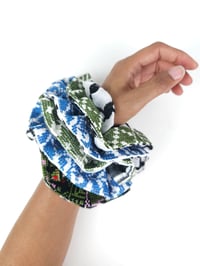 Image 1 of Large Keffiyeh Scrunchies Blue/Green