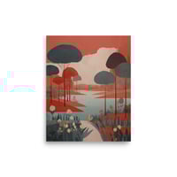 Image 2 of Red and Green Folk Landscape