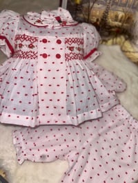 Image 3 of Girls rose garden smocked pyjamas 