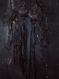 Image 4 of Copper & brass bone fringe earrings 