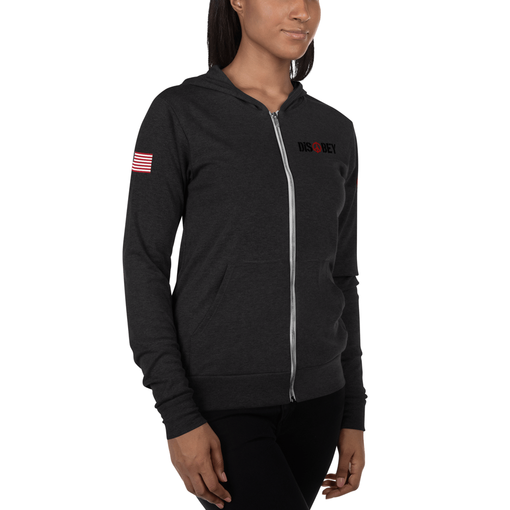 USA DISOBEY UNISEX ZIP-UP HOODIE
