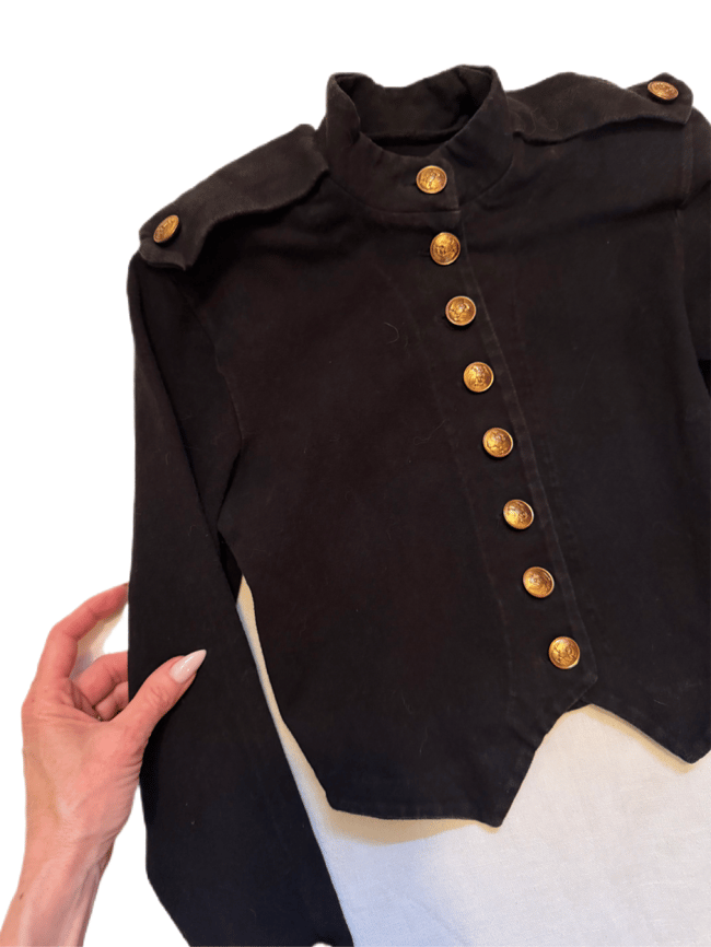 1970s/ 80s Betsey Johnson early PUNK label napoleon military crop jacket