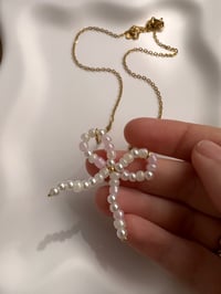 Image 2 of PEARL BOW NECKLACE 