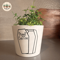 Plant Coffin Planter Pot - White 14cm