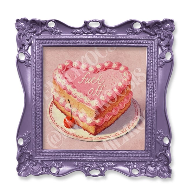 Retro Art Print // 'Fuck Off' Cake