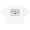 PA "Eat Sleep WOD Repeat" White crop top