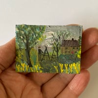 Gardener in a spring landscape 