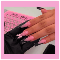 Image 1 of Zebra Stripe Bow Nails 