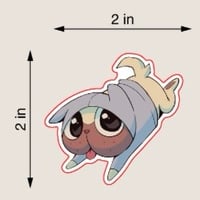 Image 2 of Kawaii Silly Dog Guts Vinyl Sticker - 2 Inch