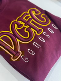 Image 4 of DCFC 3D embroidery sweatshirt maroon and Gold, Adult