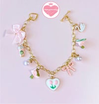 Image 1 of Fancy Pink Era Gold Plated Charm Bracelet 