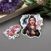 Image 1 of Axolotl Familiar Witch Sticker Duo