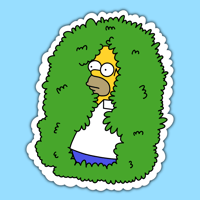 Image 2 of Homer Hedge Sticker