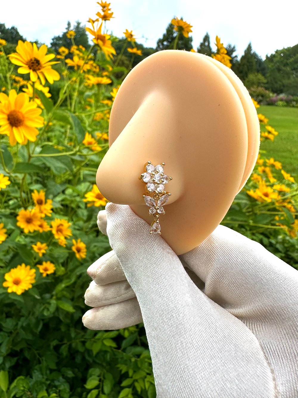 Image of Dangle Flower Nose Ring