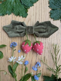 Image 3 of Velvet Strawberry Hair Clip