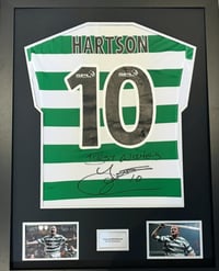 Signed Framed John Hartson Celtic Shirt