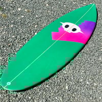 Image 3 of 5-10 Thruster Surfboard Custom Design Floro Graphic FCS11 Fin Boxes 