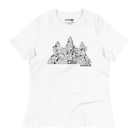 Floral Temple Women's Relaxed Tee - White 