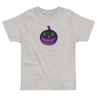 Image 9 of Toddler Jersey T-shirt - Jack O Lantern Retro Purple Glow 