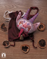 Image 1 of Krampus Textile Ornament | Handmade | Rose Blush
