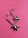 BARBED WIRE DROP CHAIN EARRINGS 