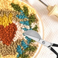 Image 12 of Duckbill Scissor Embroidery Art Craft Applique Stainless Steel Blade Sewing Fabric Rug-punch Carpet 