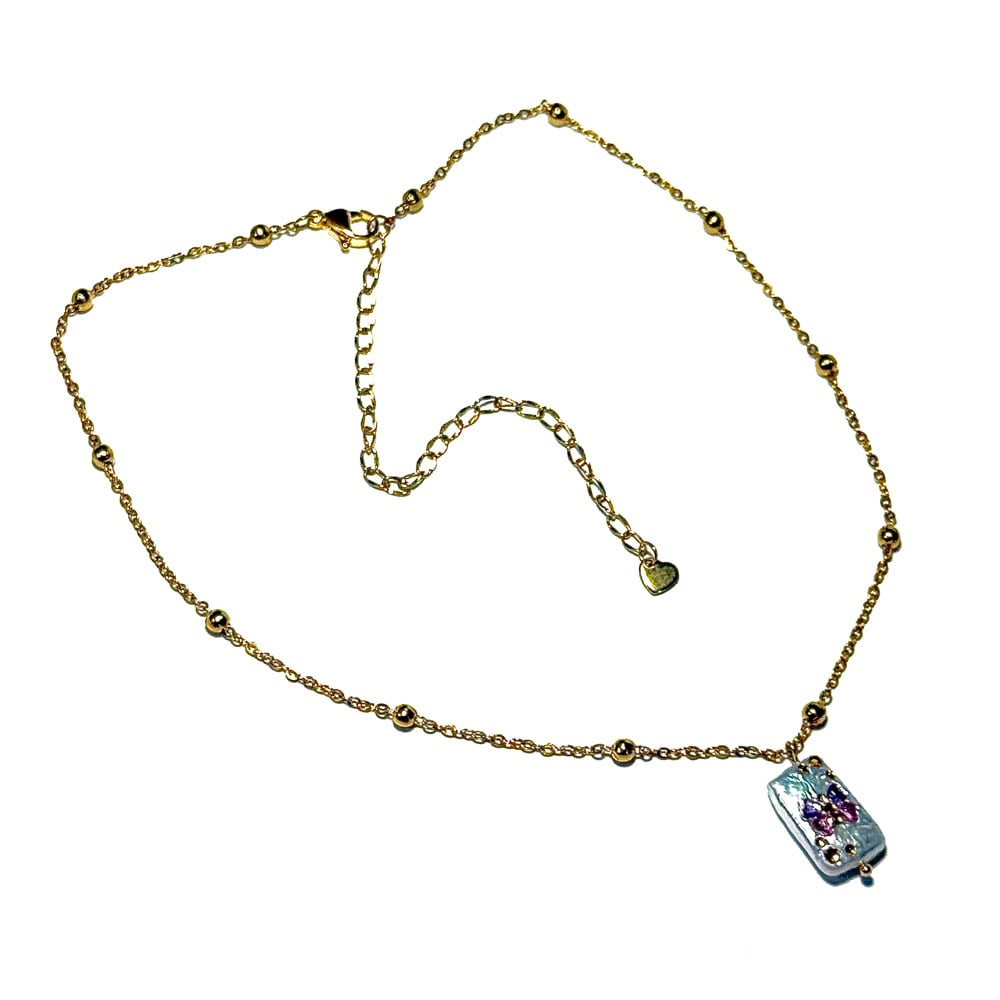 Image of Little Pearl Canvas Necklace