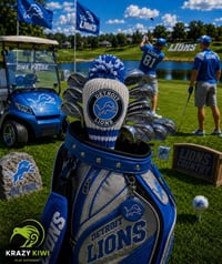 Image 2 of Detroit Lions custom Golf Club Cover hand knit logo NFL fan  gift