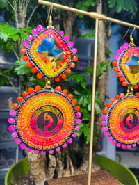 Image 6 of Sunrise Neon Kokopelli Earrings 