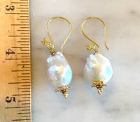 Image 2 of LARGE BAROQUE PEARL EARRINGS