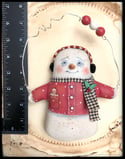 Folk Art Christmas snowman ornament 