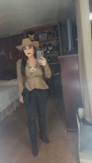 Image of Paris Faux Leather Blouse 