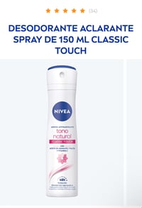 Image 1 of Nivea Antiperspirant Spray Classic Touch with Avocado Oil and Vitamin C