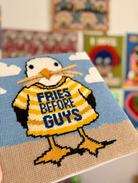 Image 3 of ‘Fries before guys’ needlepoint kit 