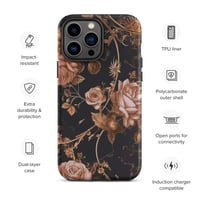 Image 18 of Dark Rose Gold Butterfly Design Goth Inspired Tough Case for iPhone®