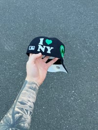 Image 4 of  NAVY YANKEES “ I <3 NEW YORK “  CUSTOM FITTED CAP