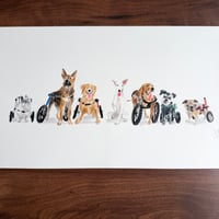 Image 1 of ORIGINAL ARTWORK - Wheelie Gang -  50x25cm