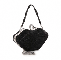 Black Sparkling Lips Petite Evening Bag