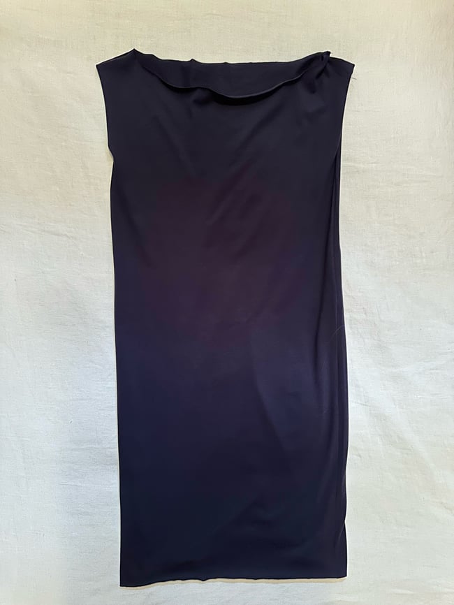 navy blue MEDIUM deadstock cotton early 2000's raw edge Kate Moss tank dress