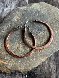 Image 4 of Hammered Copper Hoops