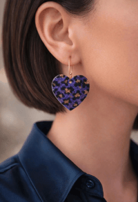 Image 2 of Boucles d'oreilles  coeur léopard 