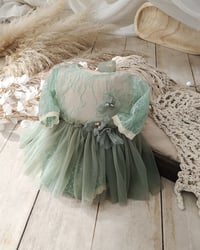 Image 1 of Sitter girls body-dress with flowers | Stella | sage