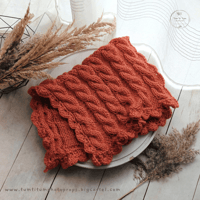 Image 1 of Knitted blanket - milky orange