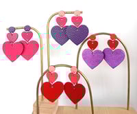 Image 2 of Boucles d'oreilles en cuir upcyclé- "Love to love me"