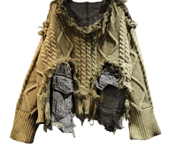PRE- ORDER Denim patchwork sweater 