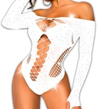 Image 2 of Long Sleeve Rinestone Bodysuit 