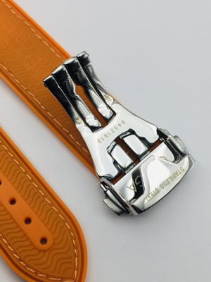 Image of 20mm-22mm Black/orange Nylon silicone Rubber Watch Strap Band,Omega seamaster Planet Ocean.new